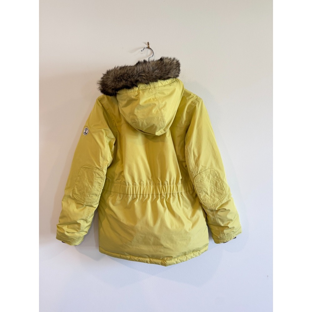 Lands End Expedition Waterproof Winter Down Parka "Grow Along" Size XL fur trim